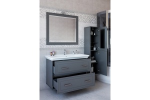 Тумба для комплекта Sanflor Модена 105 подвесная, серая - 3