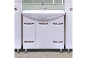 Тумба с раковиной Misty Орхидея 85 белая эмаль