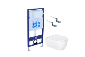 Set AQUATEK ЕВРОПА New-KKI2 (рама AQUATEK Standard INS-0000012+звукоизоляционная прокладка+крепеж KKI-0000002+унитаз ЕВРОПА AQ1106L-00+тонкое сиденье