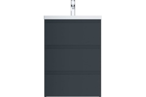 Тумба для комплекта AM.PM Gem S 60 графит матовый, напольная, с 3 ящиками - 3