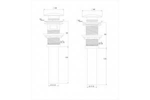 Донный клапан для раковины WeltWasser WW PP-N GL-CR хром (10000010241) - 3