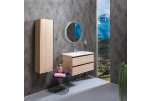 Тумба под раковину Armadi Art Capolda 85 светлое дерево - черный - 2