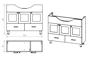 Тумба под раковину Misty Латте 105 белая глянцевая - 3