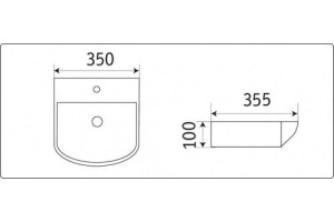 Раковина накладная Ceramalux N 35 белый (78014B) - 3