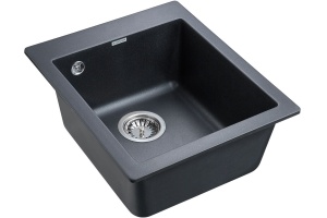 Мойка кухонная Paulmark Leer PM104249-BLM черный металлик - 2