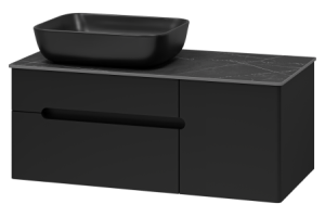 Тумба под раковину Misty Роял 100 черная матовая
