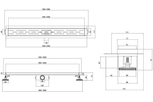 Душевой лоток Esbano Combi 70 черный матовый - 2