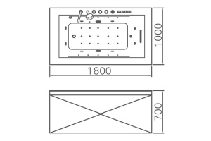 Акриловая ванна Gemy 180х100 с гидромассажем (G9258) - 3