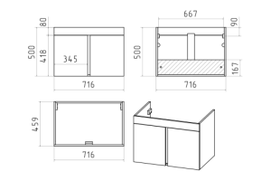 Тумба под раковину Misty Торос 75 белая глянцевая - 3