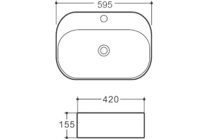 Накладная раковина Vincea 59 белая - 2