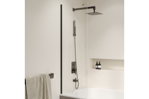 Шторка на ванну RGW Screens SC-056B 30x150 профиль черный стекло прозрачное