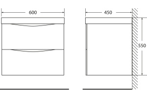 Тумба под раковину Belbagno Marino 60 черный - 3