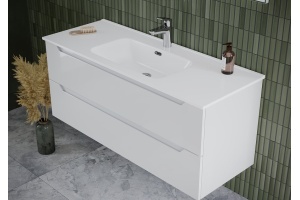 Тумба под раковину подвесная Sancos Norma 2.0 120 белая глянцевая - 3