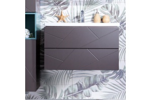 Тумба с раковиной Бриклаер Кристалл 80 софт графит