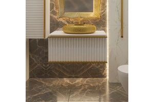 Тумба под раковину Armadi Art Vallessi Avangarde Canale 80 белый - золото