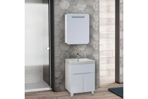 Зеркало-шкаф Onika Неаполь 60 R с подсветкой, белый (206064) - 3