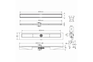 Душевой лоток Berges B1 Keramik 80 бронза - 2