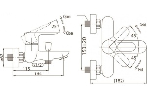 Смеситель BelBagno Reno REN VASM CRM для ванны - 2