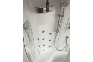 Душевая кабина Royal Bath 90х90 хром стекло прозрачное с гидромассажем - 3