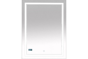 Зеркало Misty Неон 2 LED 60x80, с часами, сенсор на зеркале