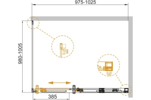 Душевой уголок Cezares Duet Soft A 1 100/100 C Cr R - 3