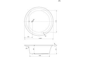 Акриловая ванна Cezares FI 160х160 (FI ROUND-160-160-51)