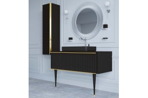 Шкаф - пенал Armadi Art Vallessi Avantgarde Canale 35 подвесной черный - золото - 3