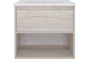 Тумба с раковиной Misty Дунай 60 дуб белый