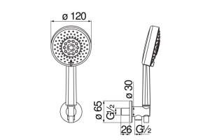 Душевая лейка Nobili Rubinetterie со шлангом белый (AD146/47WM) - 2
