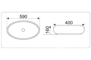 Накладная раковина Gid  59 см (Nc262) - 2