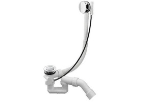 Слив-перелив п/автомат WIRQUIN для ванны с внешним кабелем L=700 мм регулируем.сифоном, вентиль и клапан латунь, с гофротрубой, хром