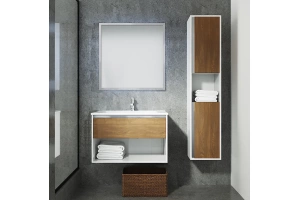 Комплект мебели Sanvit Контур 75 белый глянец - светлое дерево