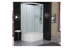 Душевая кабина Frank 120х80 правая белая стекло прозрачное - 2