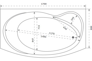 Акриловая ванна Bas Либера В 00066 170x100 - 3