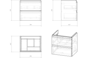 Тумба для комплекта Cersanit Moduo 60 - 2