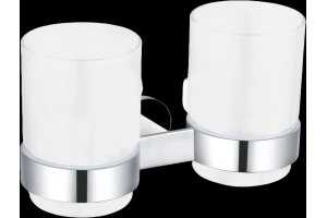 Стакан для зубных щеток Rav Slezak Yukon двойной хром - белый