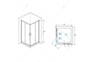 Душевой уголок RGW Hotel HO-31 80x80x195 профиль хром - 2