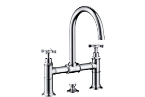 AX Montreux Смеситель для раковины 220 на 3 отв., излив 175мм, с донным клапаном, цвет: хром