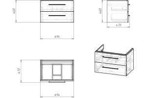 Тумба для комплекта Cersanit Lara 70 - 3