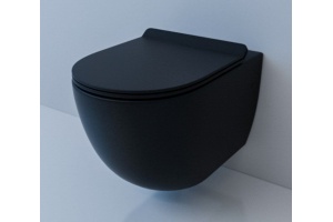 Унитаз подвесной Esbano Amapola с сиденьем микролифт, черный матовый (ESUPAMAPBM) - 2