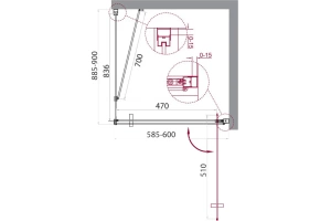 Душевой уголок BelBagno Marmi 60х90 профиль хром стекло прозрачное - 3