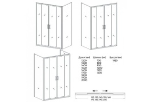 Душевой уголок Veconi Rovigo RV-045 150x80 профиль хром (RV045-15080PR-01-19C1) - 2
