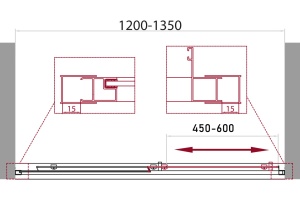Душевой уголок BelBagno UNIQUE-AH-1-120/135-80-C-Cr - 2