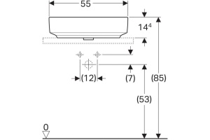 500.771.01.2 VariForm Раковина с установкой на столешницу овальной формы, 55х40 см, без отв. под смеситель, без отв. перелива - 3