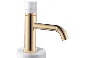 Смеситель для раковины высокий Boheme Stick золото с белым