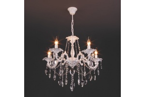 Подвесная люстра Eurosvet Veletta 10108/5 белый/прозрачный хрусталь Strotskis - 2