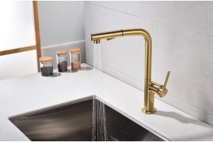 Смеситель для кухни Paulmark Neo брашированное золото - 3