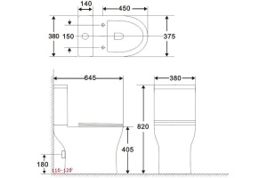 Чаша напольного унитаза Aquanet Rimless Roll 2-C CL-12289 - 3