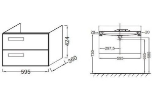 Тумба под раковину Jacob Delafon Rythmik (EB1300-E70) - 2