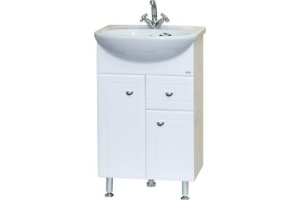 Тумба с раковиной Misty Уют 55 белая глянцевая